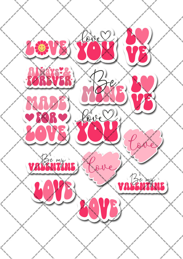 Valetines Day Love Custom Cutout Edible Cocktail Drink Toppers