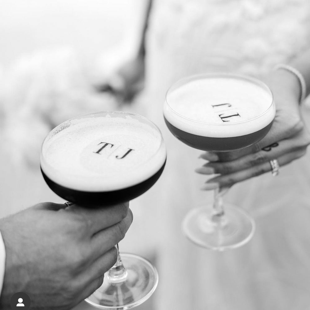 Wedding Initials Monogram Edible Cocktail Drink Toppers