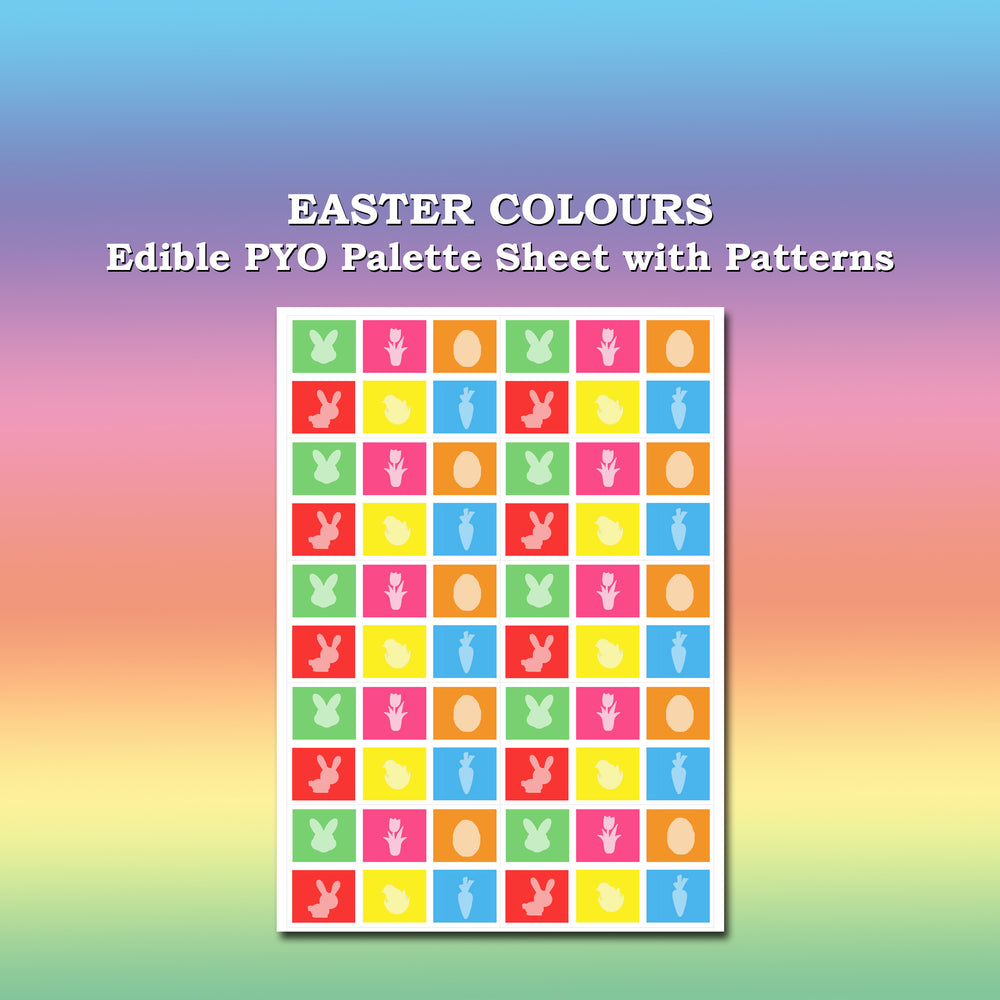 Paint Your Own PYO Edible Easter Palettes for Cookies with Patterns - Sheet of 10 Uncut
