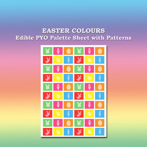 Paint Your Own PYO Edible Easter Palettes for Cookies with Patterns - Sheet of 10 Uncut