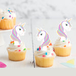 Unicorn Pre-cut Edible Stand-Up Wafer Card Cupcake Toppers