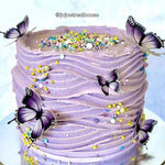 Purple & Black Pre-cut Edible Wafer Butterflies
