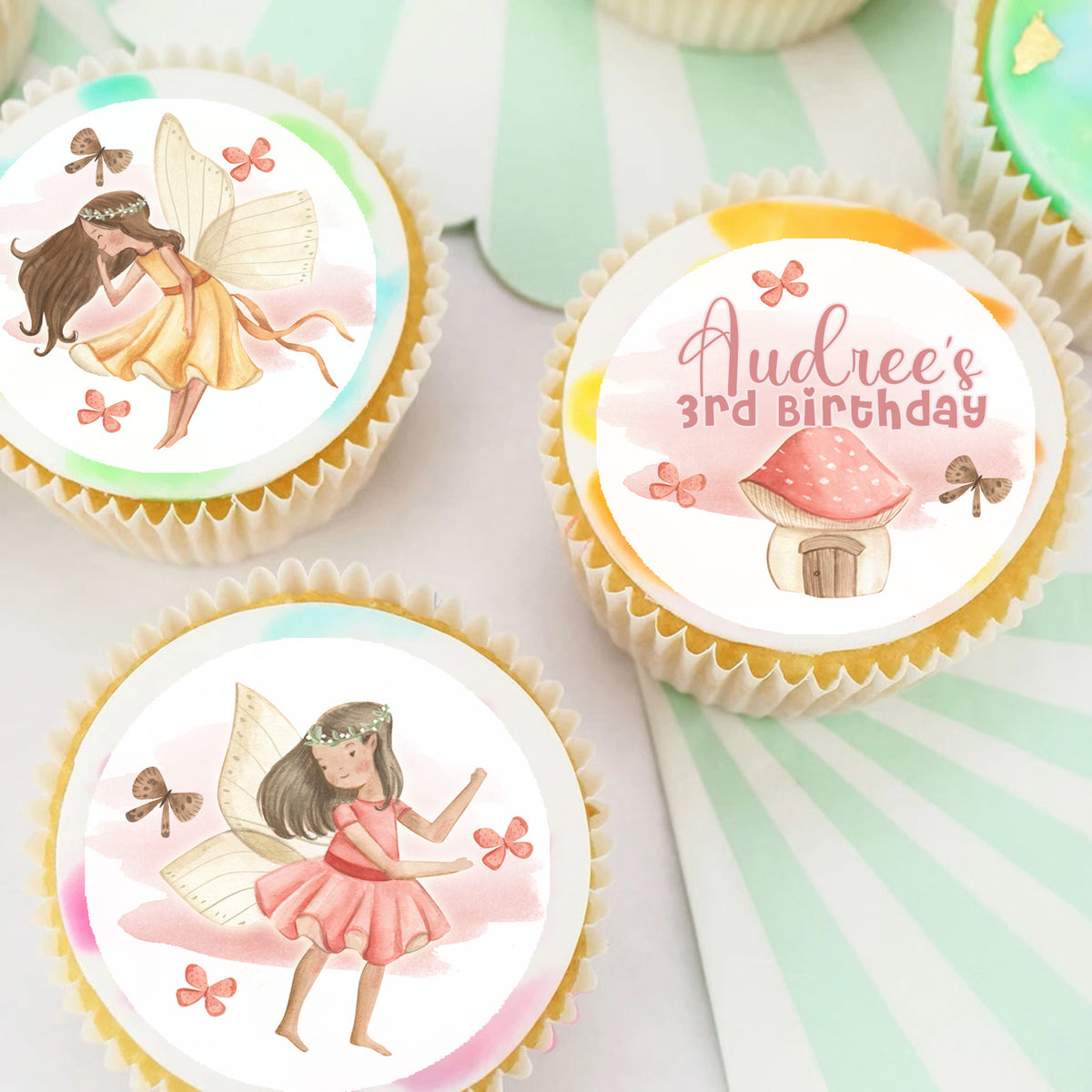 Cute Fairies Fairy Edible Icing Cupcake Toppers And Cookie Toppers In