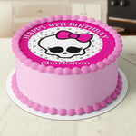 Monster High Skull Round Edible Cake Topper