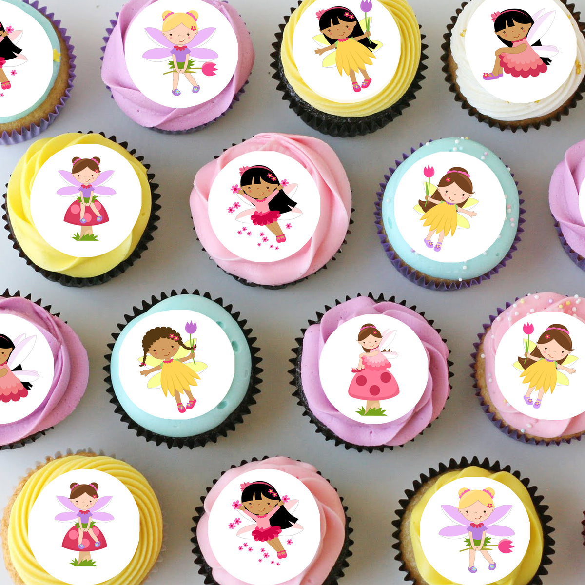 Fairy Fairies Precut Mini Edible Cupcake or Cookie Toppers Deezee