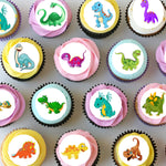 Dinosaur Pre-cut Mini Edible Cupcake or Cookie Toppers