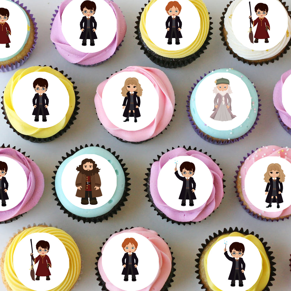 Harry Potter Inspired Pre-cut Mini Edible Cupcake or Cookie Toppers