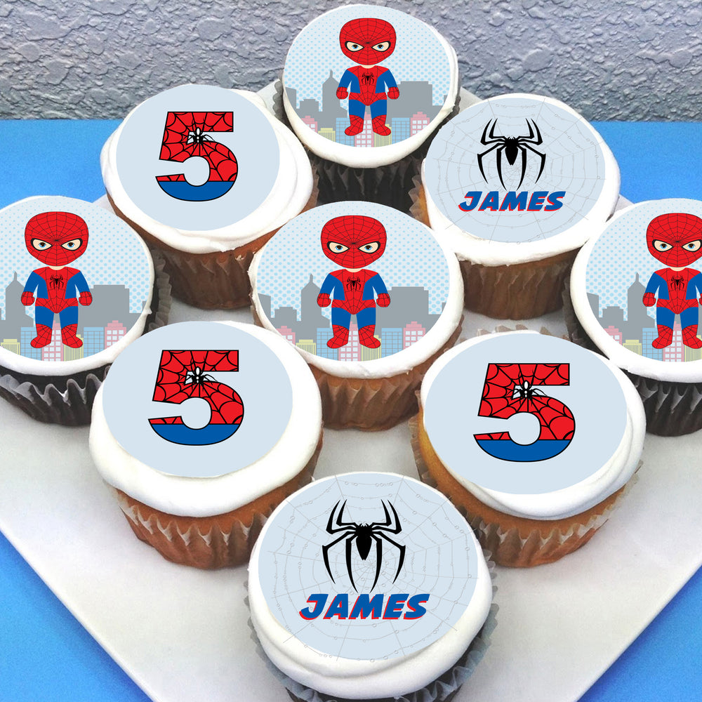 Spiderman Edible Cupcake Toppers