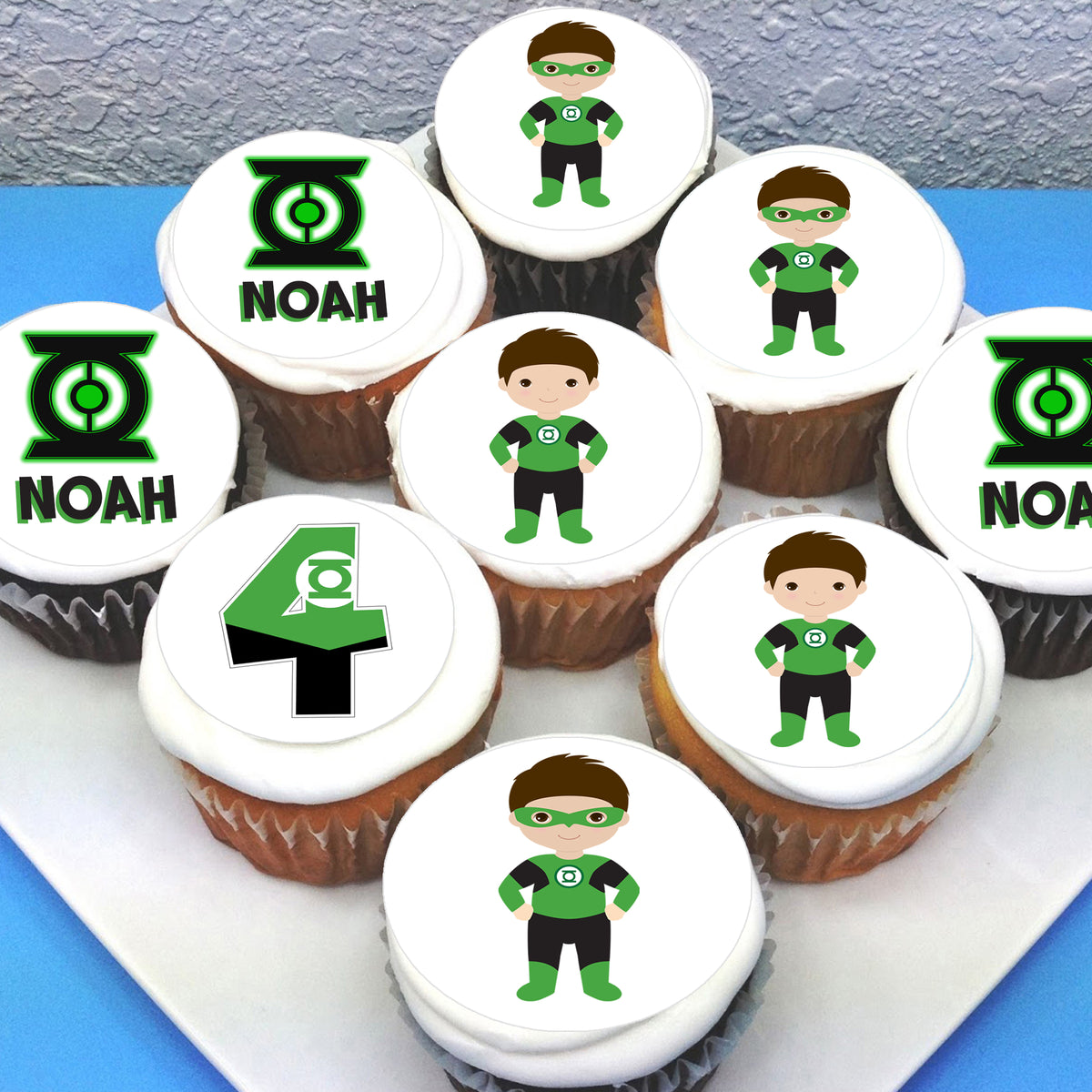 Green Lantern Edible Cupcake Toppers – Deezee Designs
