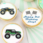 Monster Trucks Edible Icing Cupcake Toppers