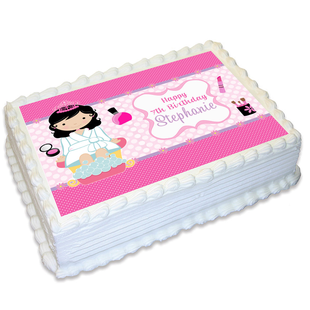 Pamper Spa Party Rectangle Edible Cake Topper