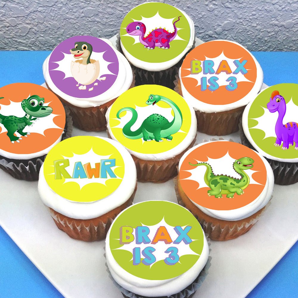 Dinosaur Edible Cupcake Toppers