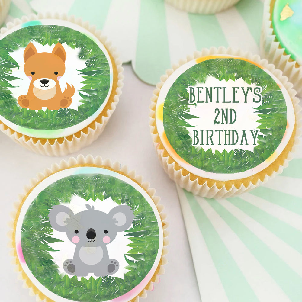Australian Animals Pre-cut Edible Icing Cupcake or Cookie Toppers