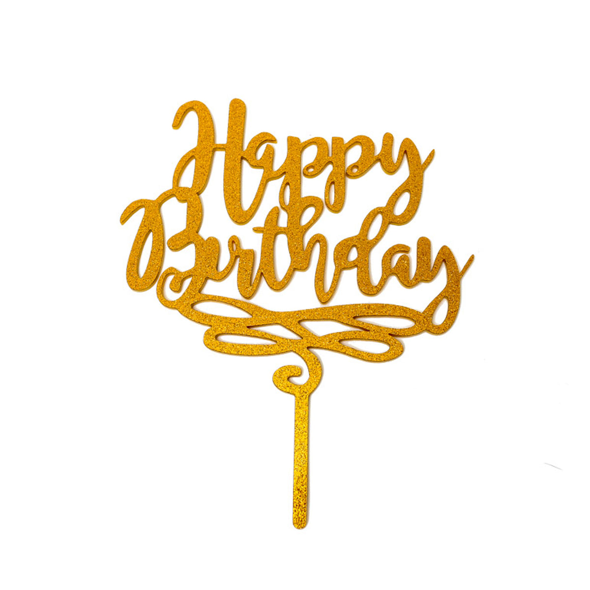 Happy Birthday Gold Glitter Acrylic Cake Topper – Deezee Designs