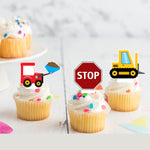 Construction Zone Pre-cut Edible Stand-Up Wafer Card Cupcake Toppers