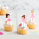 Ballerina Dance Pre-cut Edible Stand-Up Wafer Card Cupcake Toppers