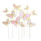 Pink & Gold Cardstock Butterflies - Set of 10