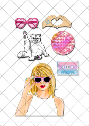 Taylor Swift Edible Icing Cutout Characters
