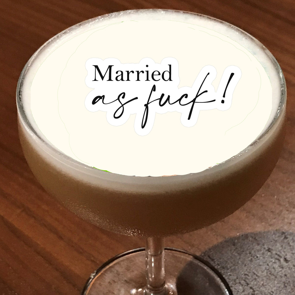 Married AF As F*ck Edible Cut-out Cocktail Drink Toppers