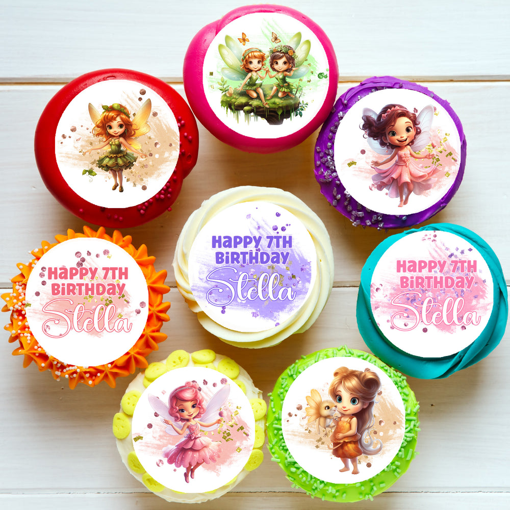 Fairy Fairies Pre-cut Edible Cupcake or Cookie Toppers