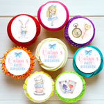 Alice In Wonderland Inspired Pre-cut Edible Cupcake or Cookie Toppers