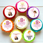 Gymnastics Pre-cut Edible Cupcake or Cookie Toppers