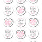 Valentines Day Love Pre-cut Edible Icing Cupcake or Cookie Toppers