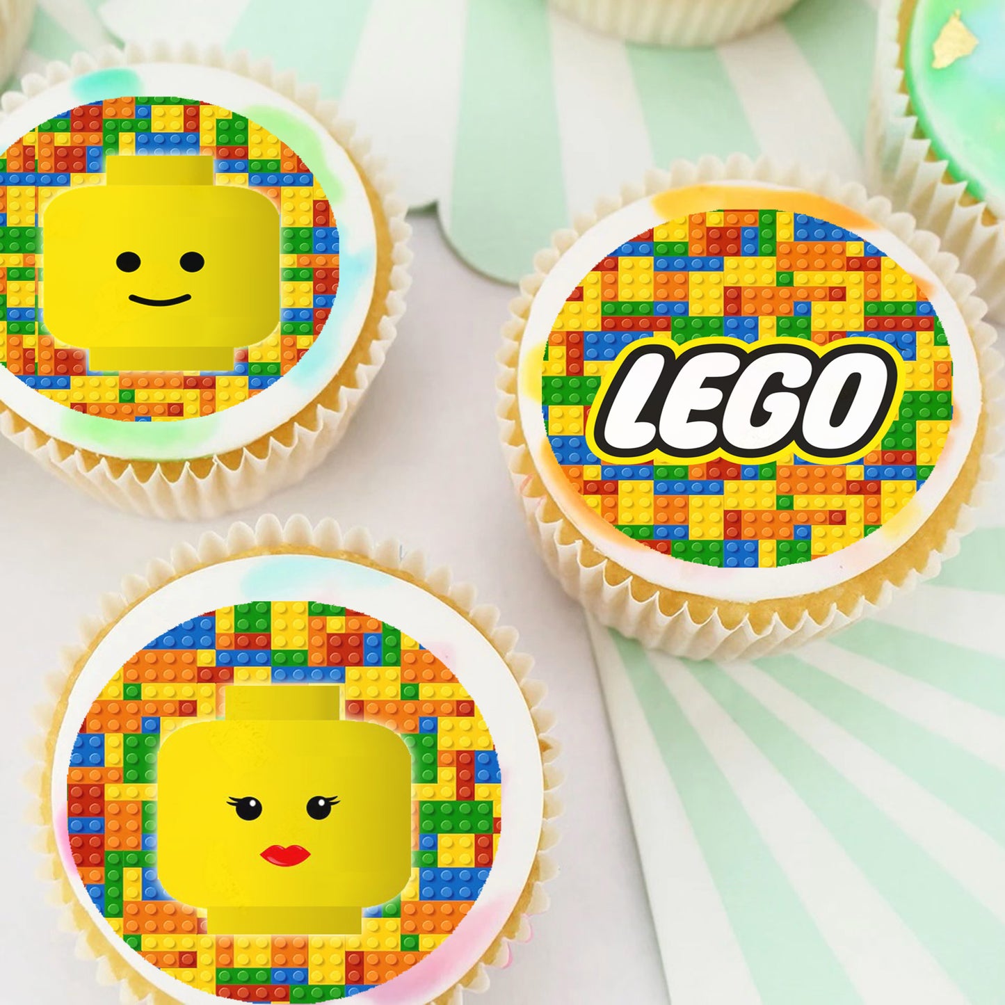 Lego Pre-cut Edible Cupcake or Cookie Toppers