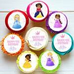 Princesses Disney Pre-cut Edible Cupcake or Cookie Toppers