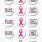 F**k Cancer Pink Ribbon Pre-cut Edible Icing Cupcake or Cookie Toppers