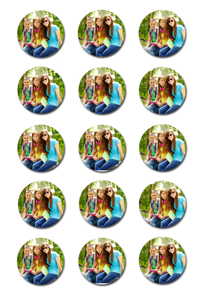 Custom Photo Logo Pre-cut Edible Cupcake or Cookie Toppers