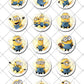 Minions Pre-cut Edible Cupcake or Cookie Toppers