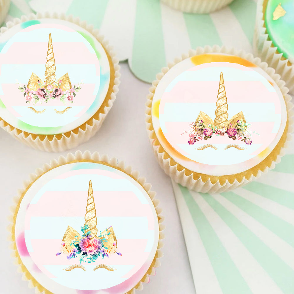 Unicorn Horns Pre-cut Edible Cupcake or Cookie Toppers