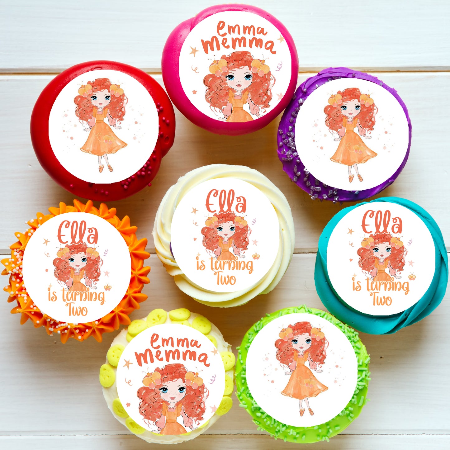 Emma Memma Pre-cut Edible Cupcake or Cookie Toppers