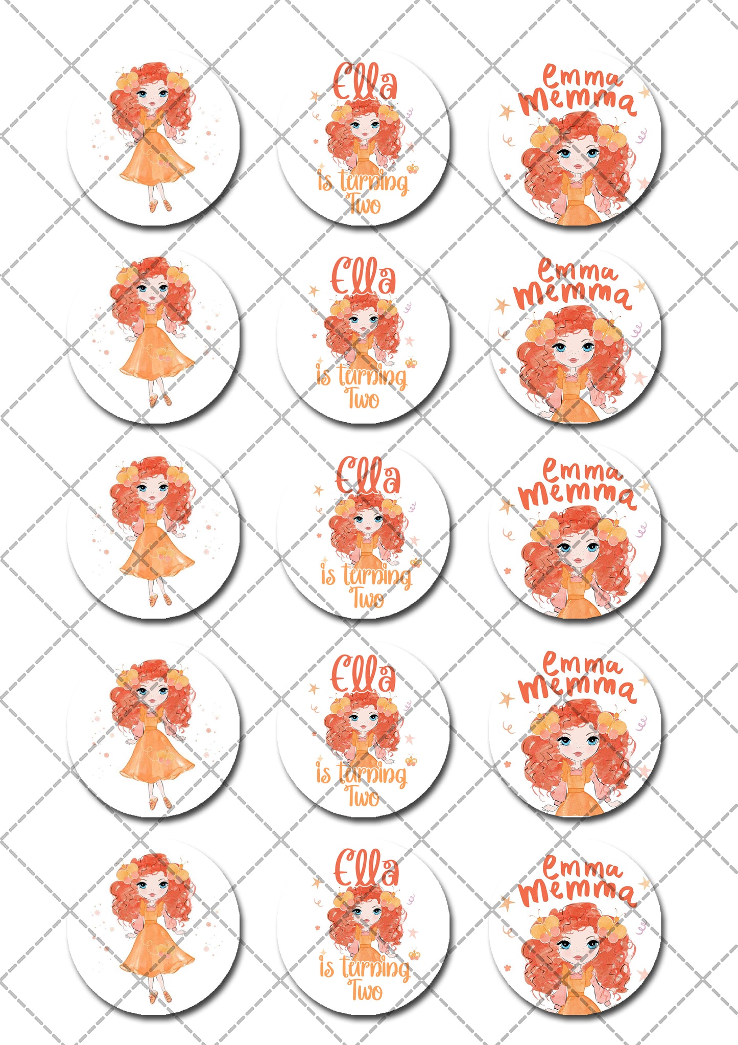 Emma Memma Pre-cut Edible Cupcake or Cookie Toppers