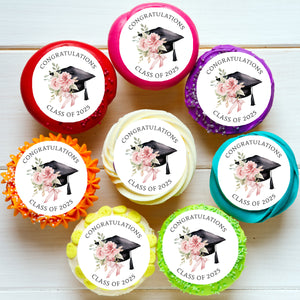 Graduation Class of 2025 Pre-cut Edible Cupcake or Cookie Toppers