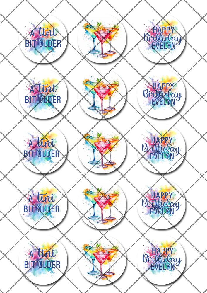 A Tini Bit Older Pre-cut Edible Cupcake or Cookie Toppers