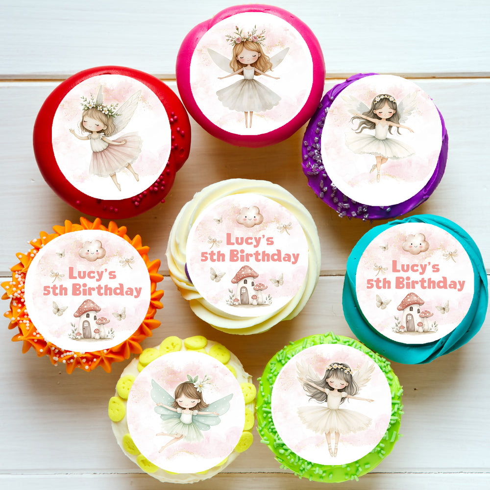 Fairies Pre-cut Edible Cupcake or Cookie Toppers