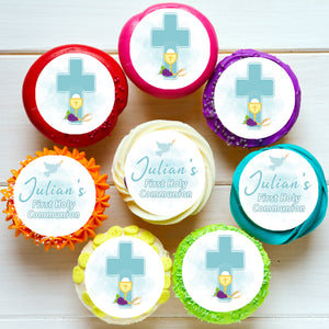 First Holy Communion Pre-cut Edible Cupcake or Cookie Toppers