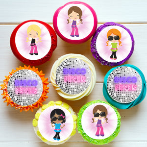 Disco Fever Dance Pre-cut Edible Cupcake or Cookie Toppers