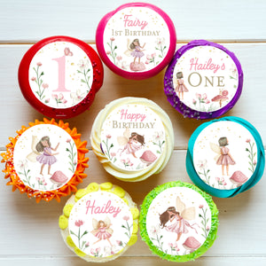 Cute Fairies Pre-cut Edible Cupcake or Cookie Toppers