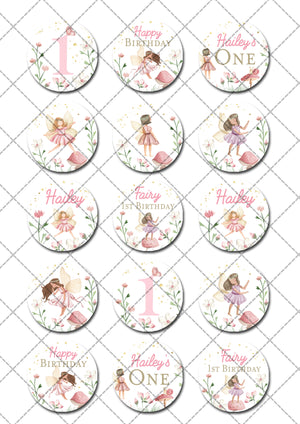 Cute Fairies Pre-cut Edible Cupcake or Cookie Toppers