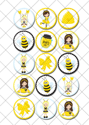 Sweet Little Bee Pre-cut Edible Cupcake or Cookie Toppers