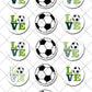 Soccer Themed Pre-cut Edible Icing Cupcake or Cookie Toppers