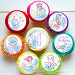 Mermaid Under the Sea Pre-cut Edible Cupcake or Cookie Toppers