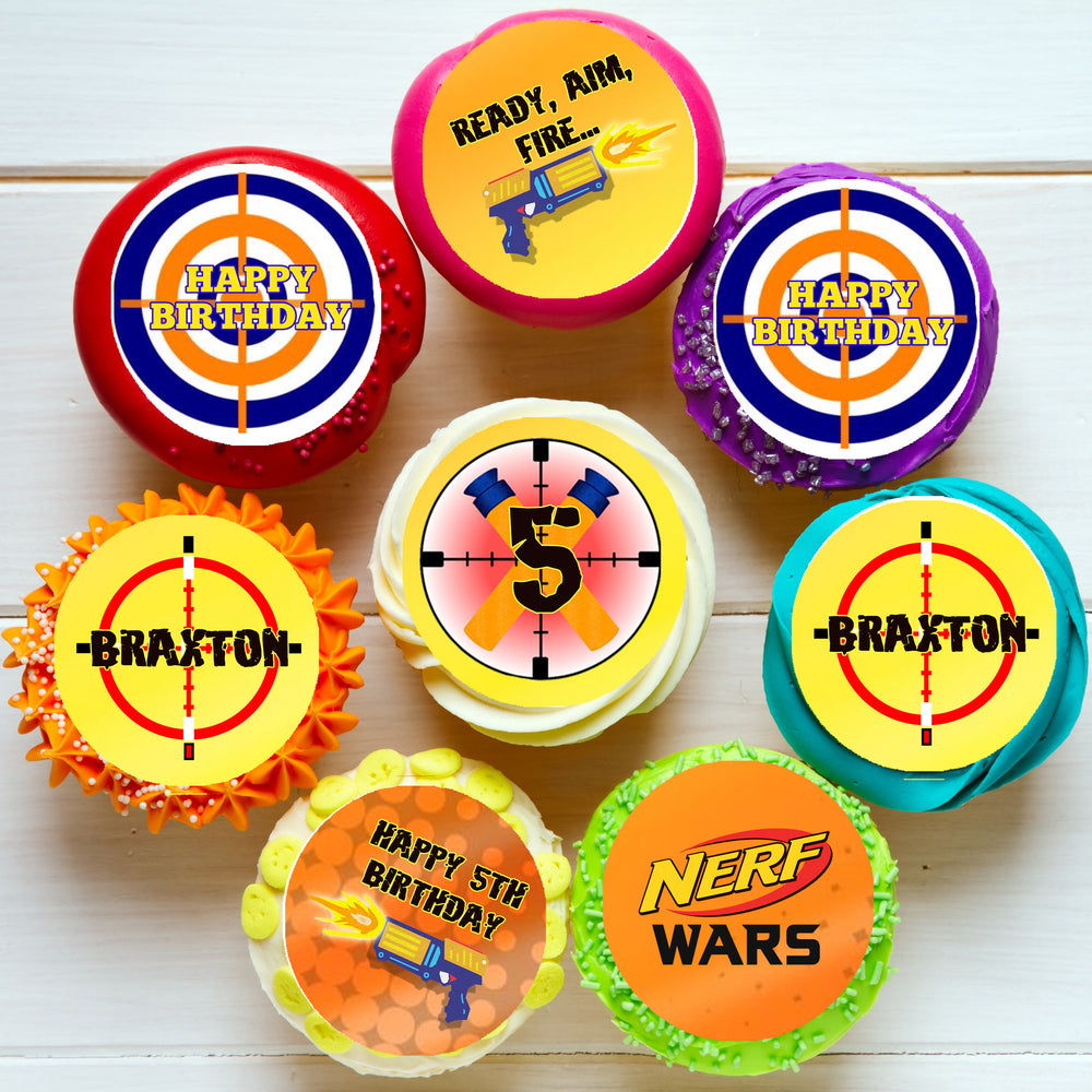 Nerf Wars Edible Cupcake or Cookie Toppers