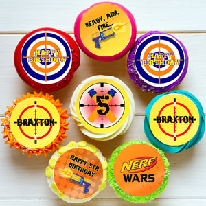 Nerf Wars Edible Cupcake or Cookie Toppers