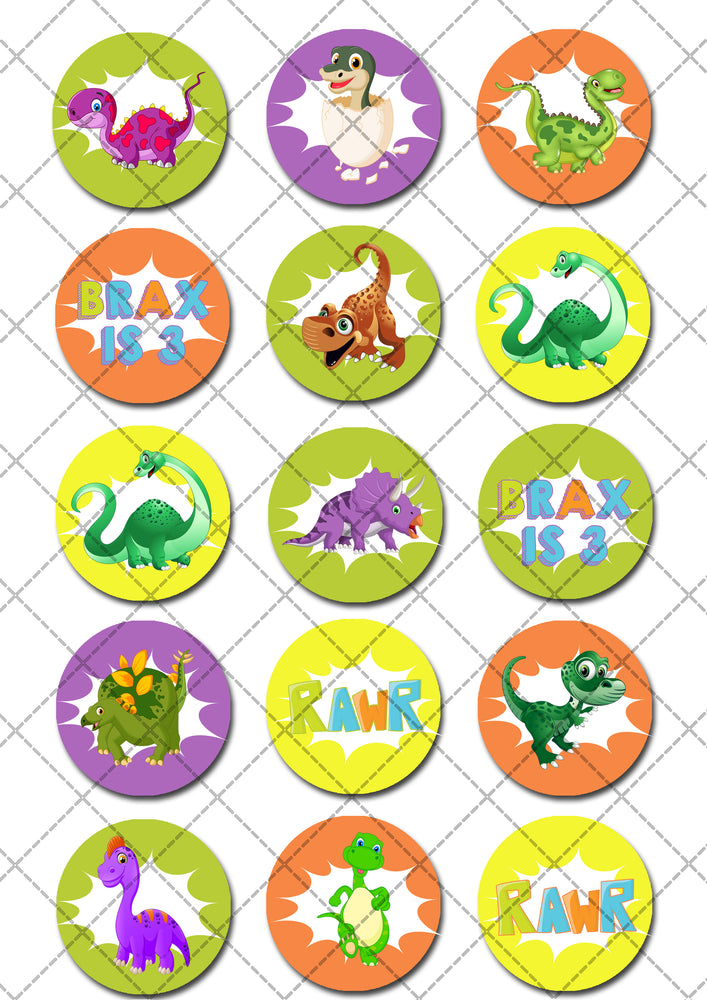 Dinosaur Edible Cupcake Toppers