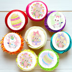 Easter Bunny Rabbit Pre-cut Edible Icing Cupcake or Cookie Toppers