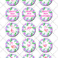 Tropical Flamingo Edible Icing Cupcake or Cookie Toppers